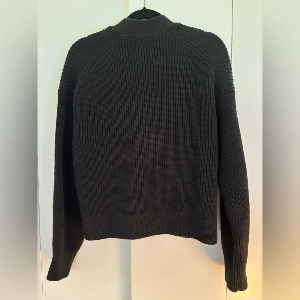 Women's Black Cardigan Sweater - Picture 4 of 5
